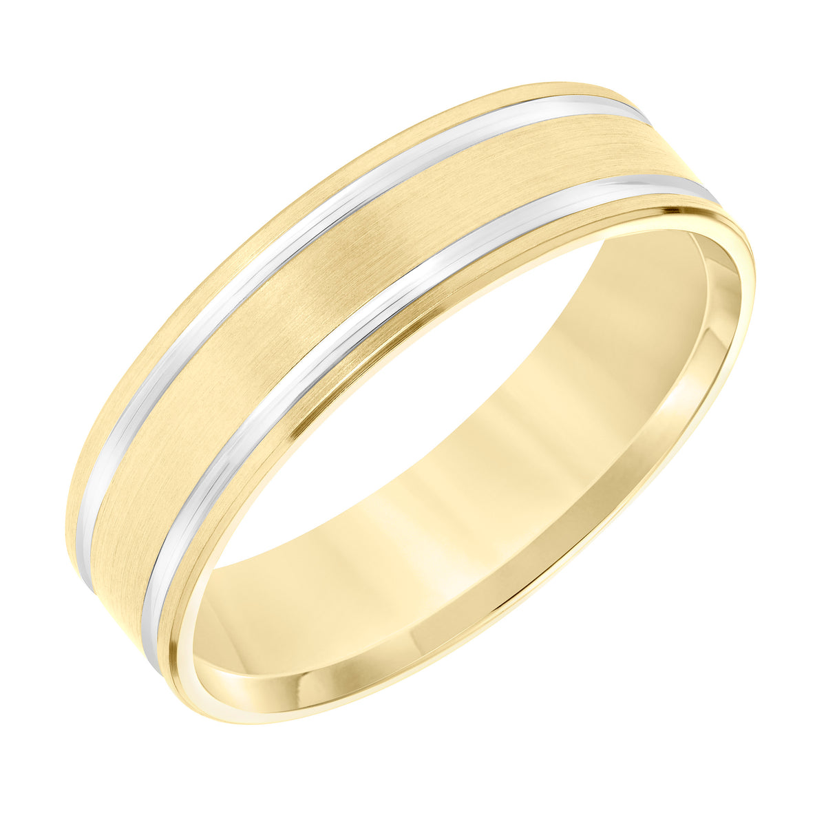 Flat Top Flat Edge Carved Wedding Band