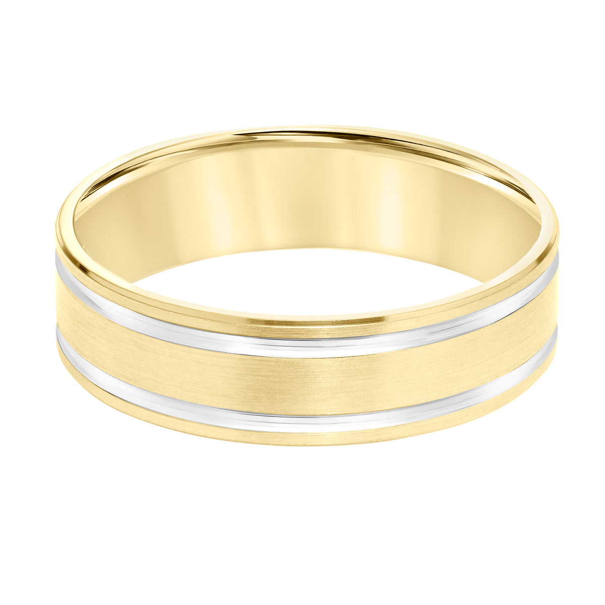 Flat Top Flat Edge Carved Wedding Band