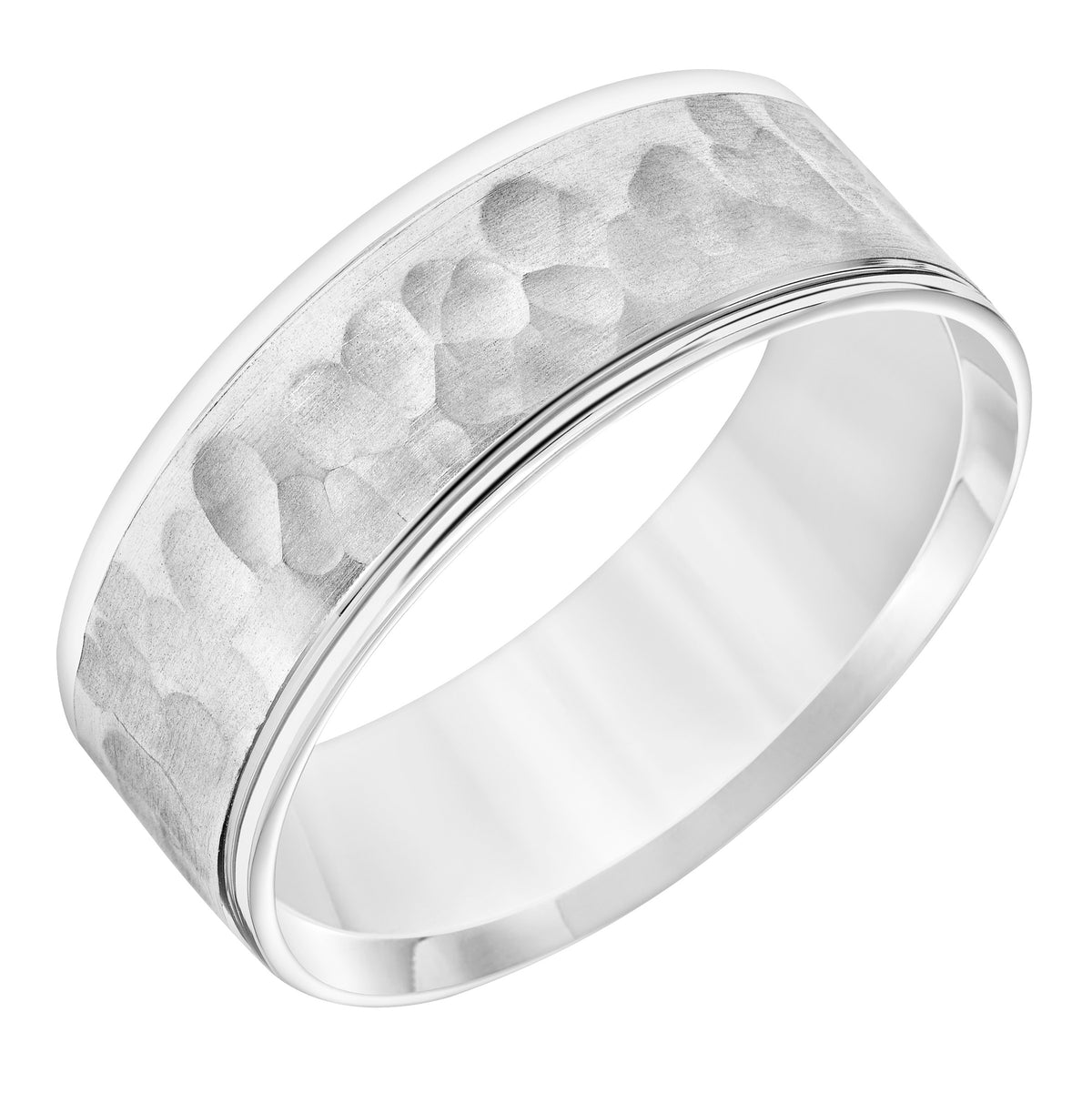 Flat Round Edge Carved Wedding Band