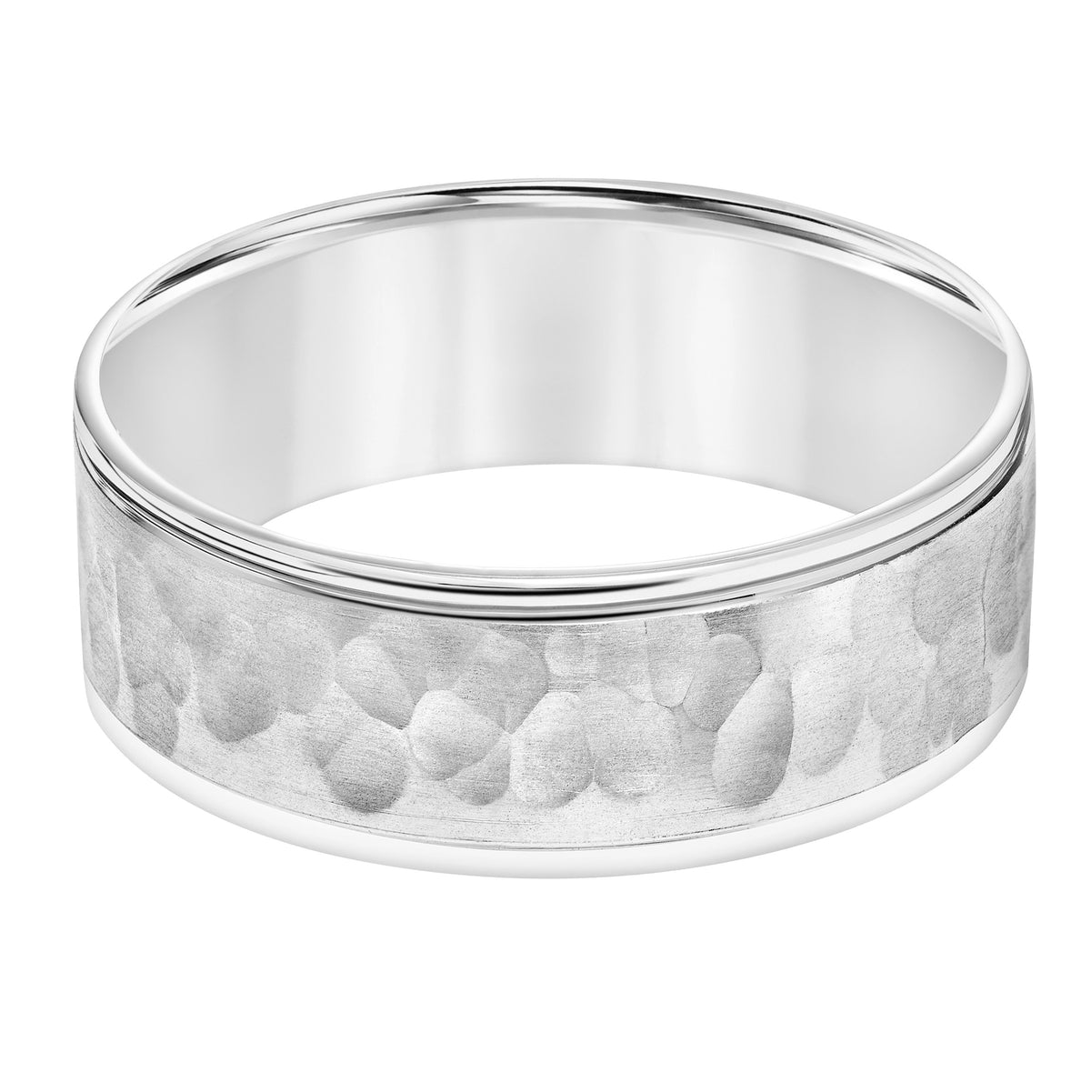 Flat Round Edge Carved Wedding Band