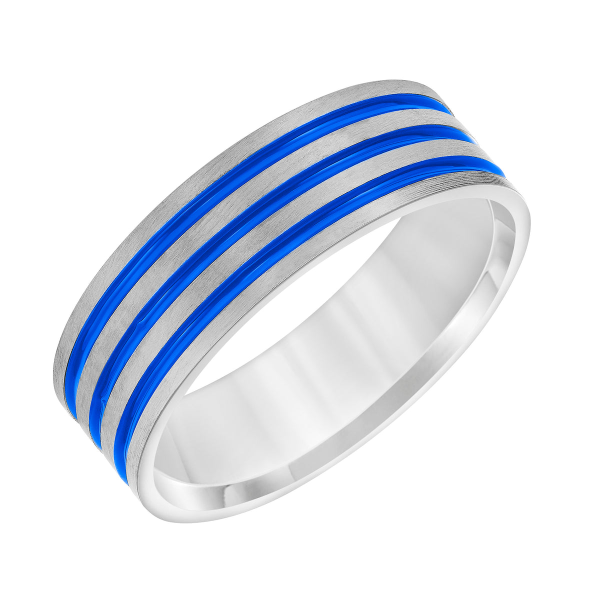 Flat Top Flat Edge Carved Wedding Band