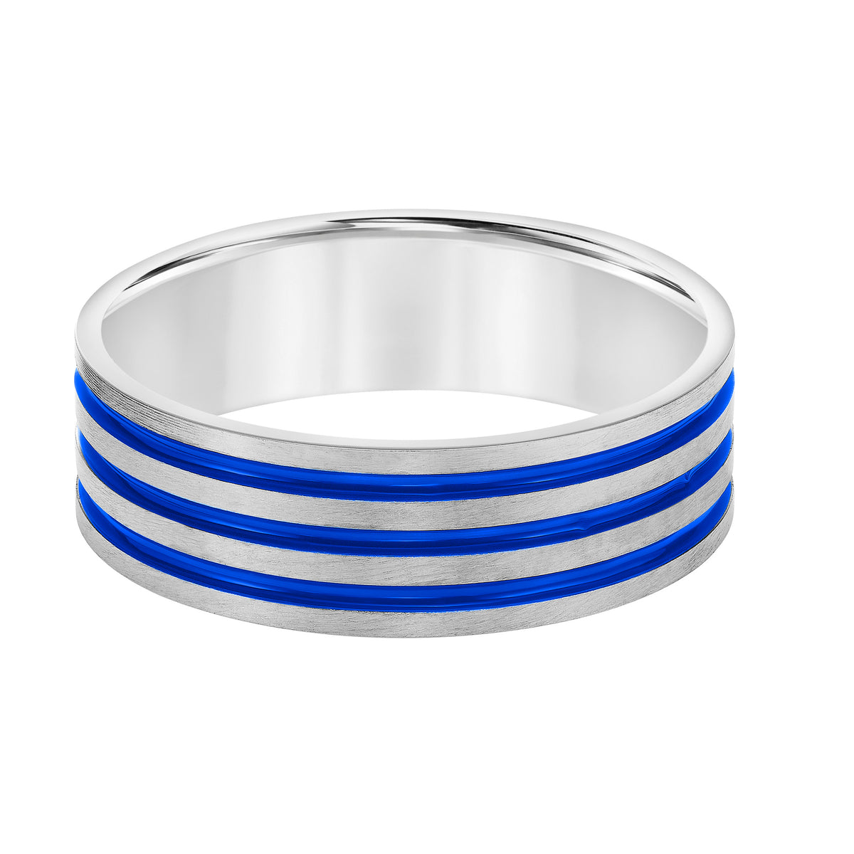 Flat Top Flat Edge Carved Wedding Band