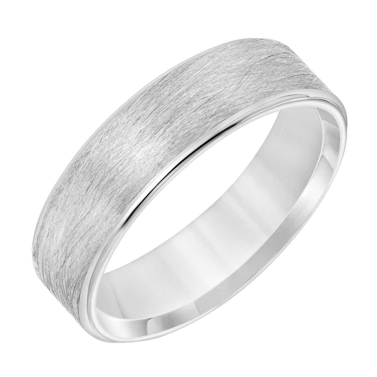 Flat Small Concave Edge Carved Wedding Band