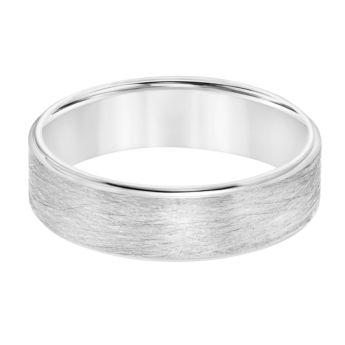 Flat Small Concave Edge Carved Wedding Band