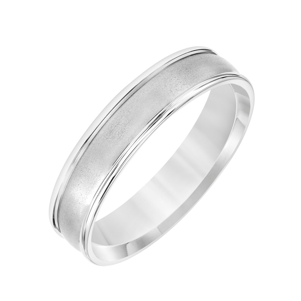 Low Dome Round Edge Carved Wedding Band