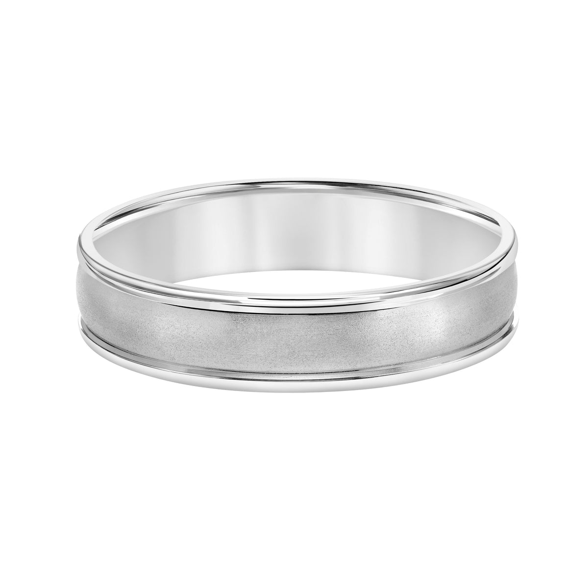Low Dome Round Edge Carved Wedding Band