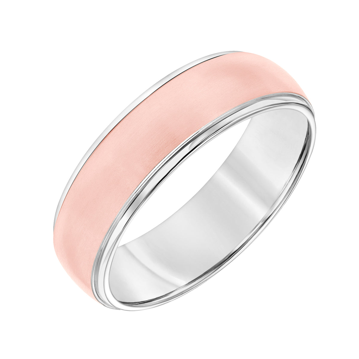 Low Dome Round Edge Carved Wedding Band