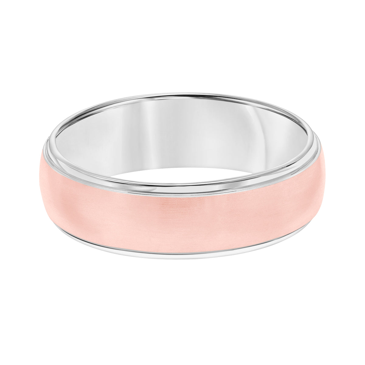 Low Dome Round Edge Carved Wedding Band