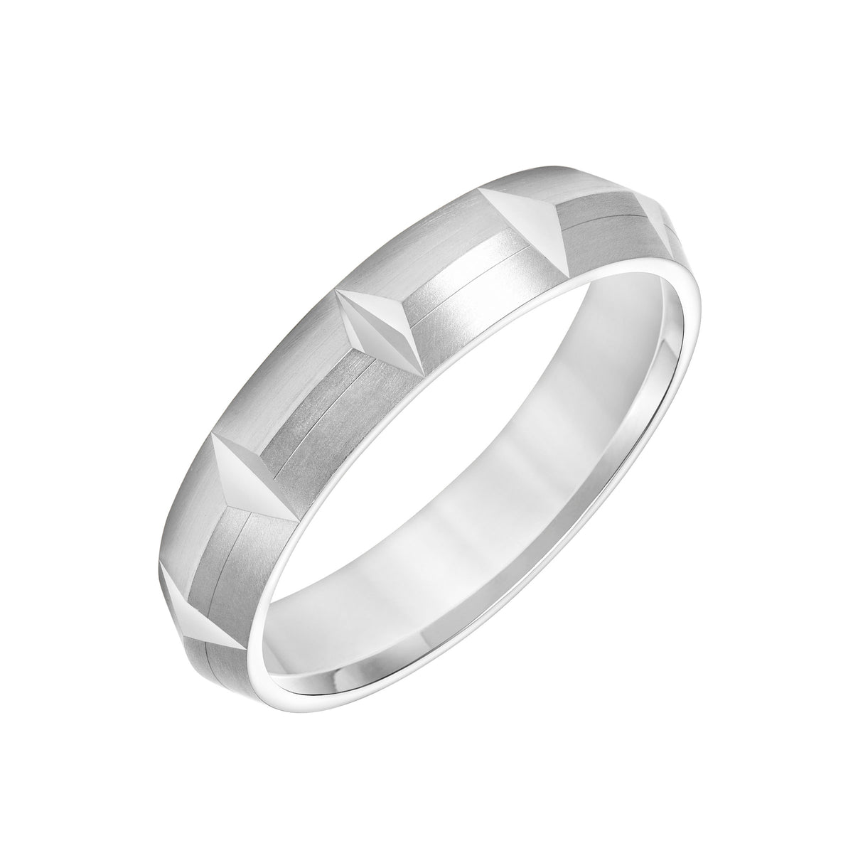 Knife Flat Edge Carved Wedding Band