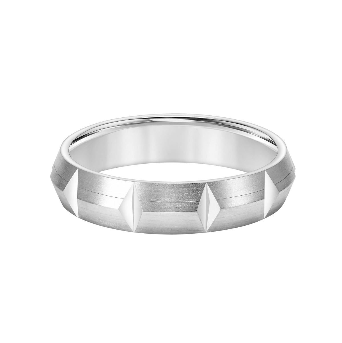 Knife Flat Edge Carved Wedding Band