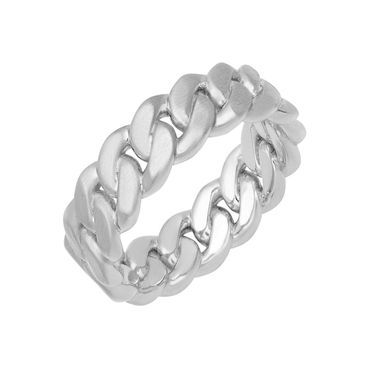 7MM Gold Cuban Link Center and Flat Edge Band