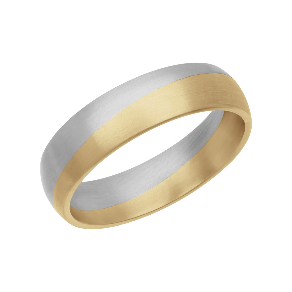 5.5MM PLAT & 14K GOLD ANGLED GROOVE FUSION BAND