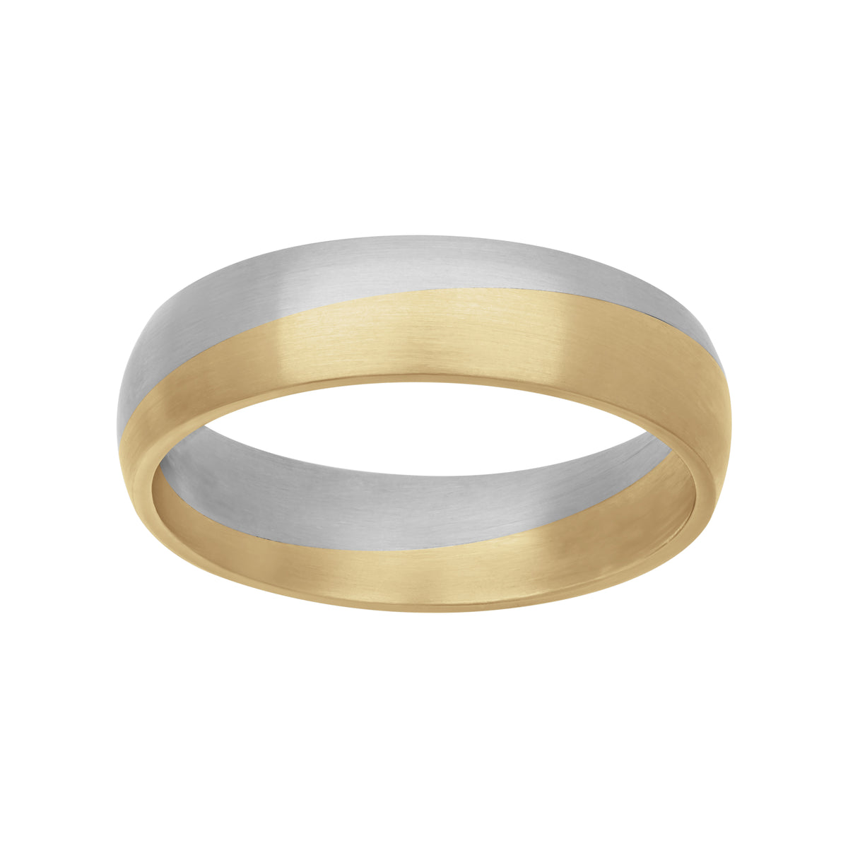 5.5MM PLAT & 14K GOLD ANGLED GROOVE FUSION BAND