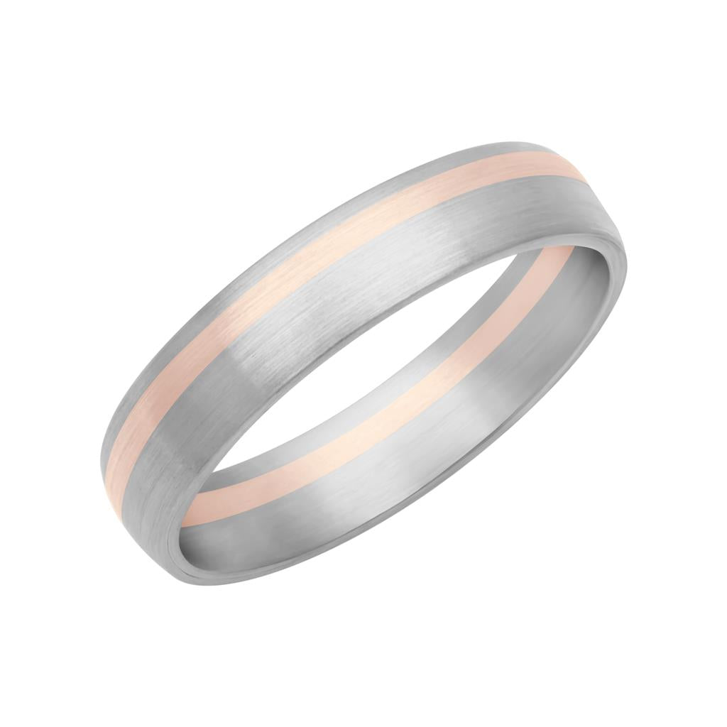 4.5MM Platinum and 14K Yellow Gold with Asymmetrical Channel and Rolled Edge Fusion Band