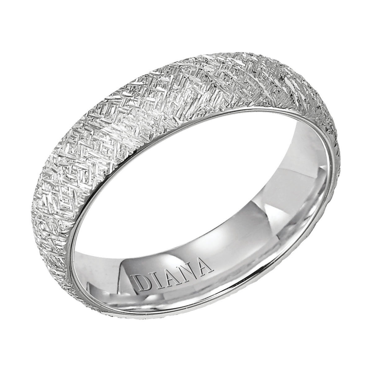 High Dome Roll Edge Carved Wedding Band