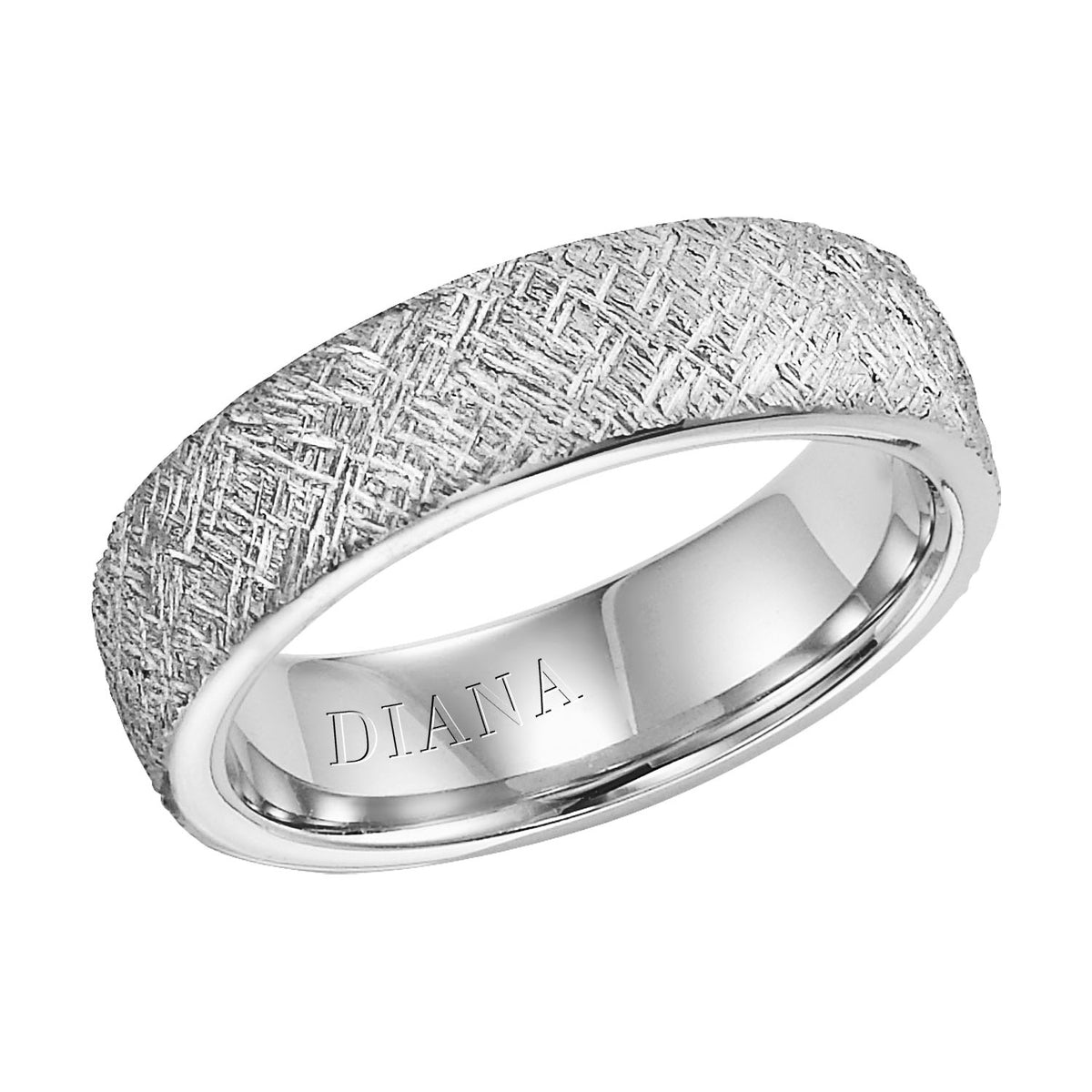 Dome Roll Edge Carved Wedding Band