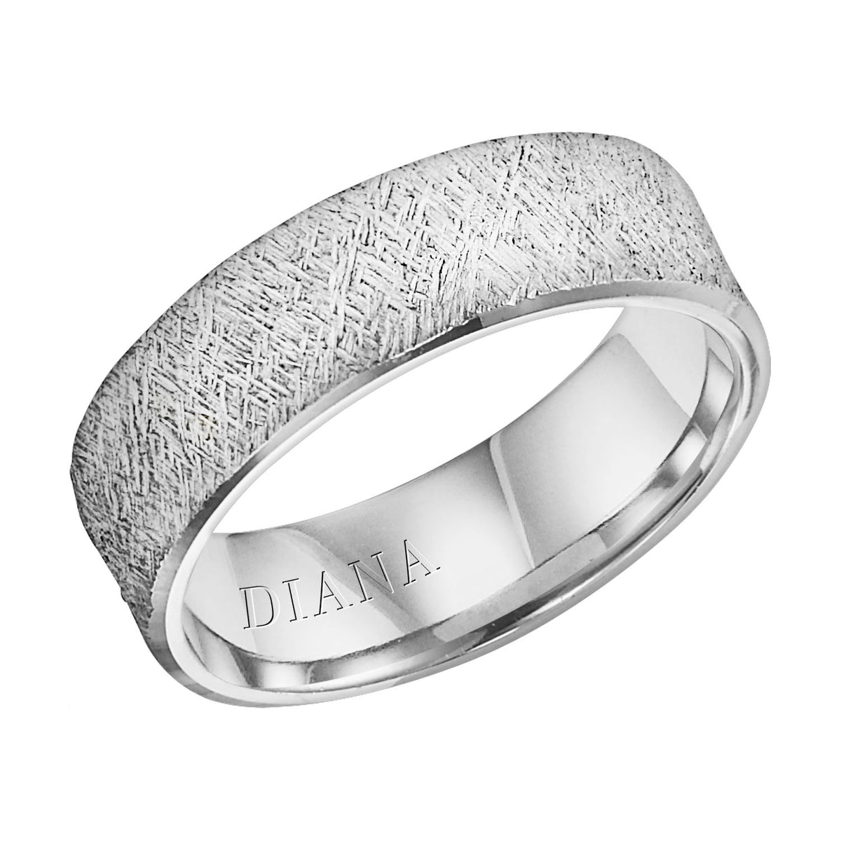 Flat Angle Edge Carved Wedding Band