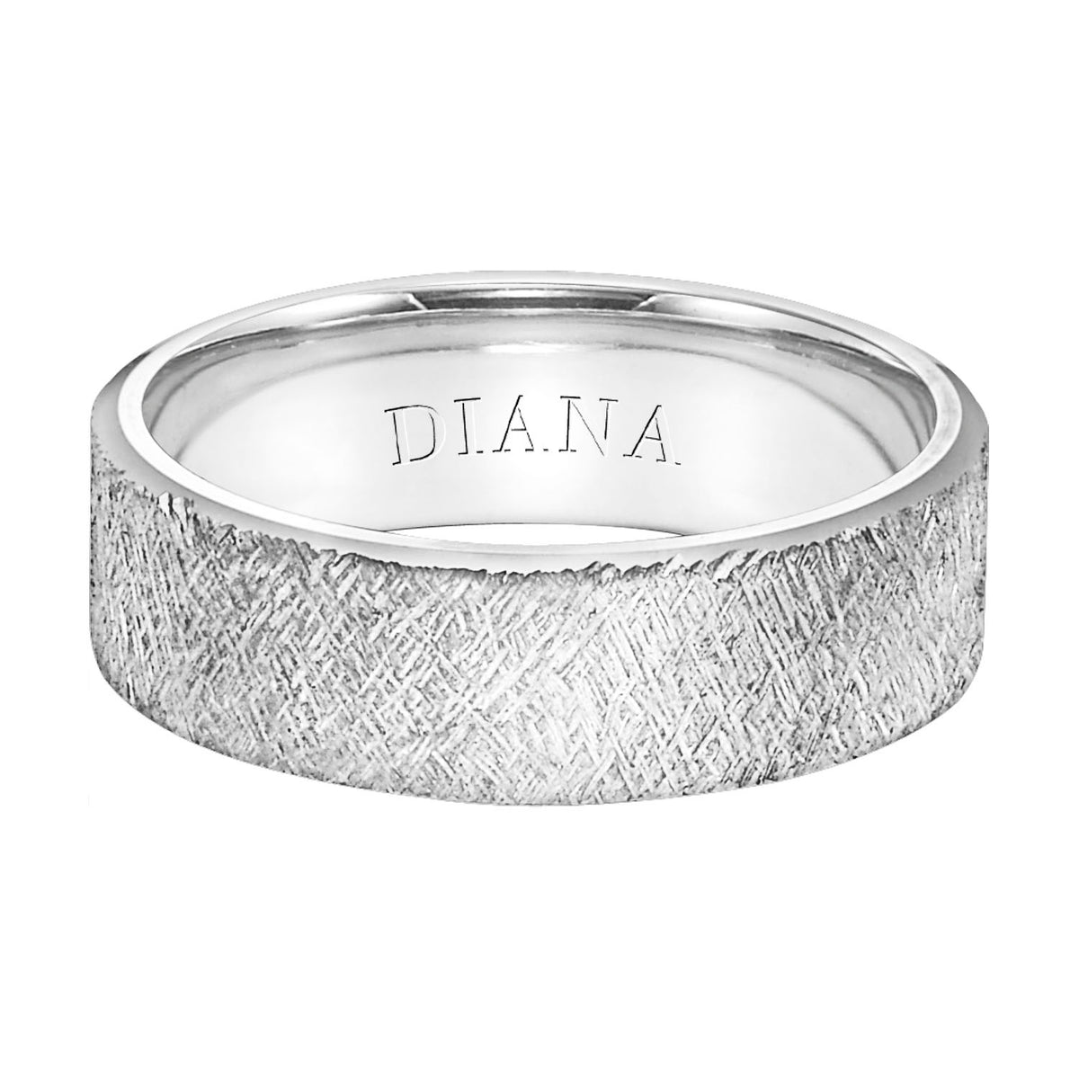 Flat Angle Edge Carved Wedding Band