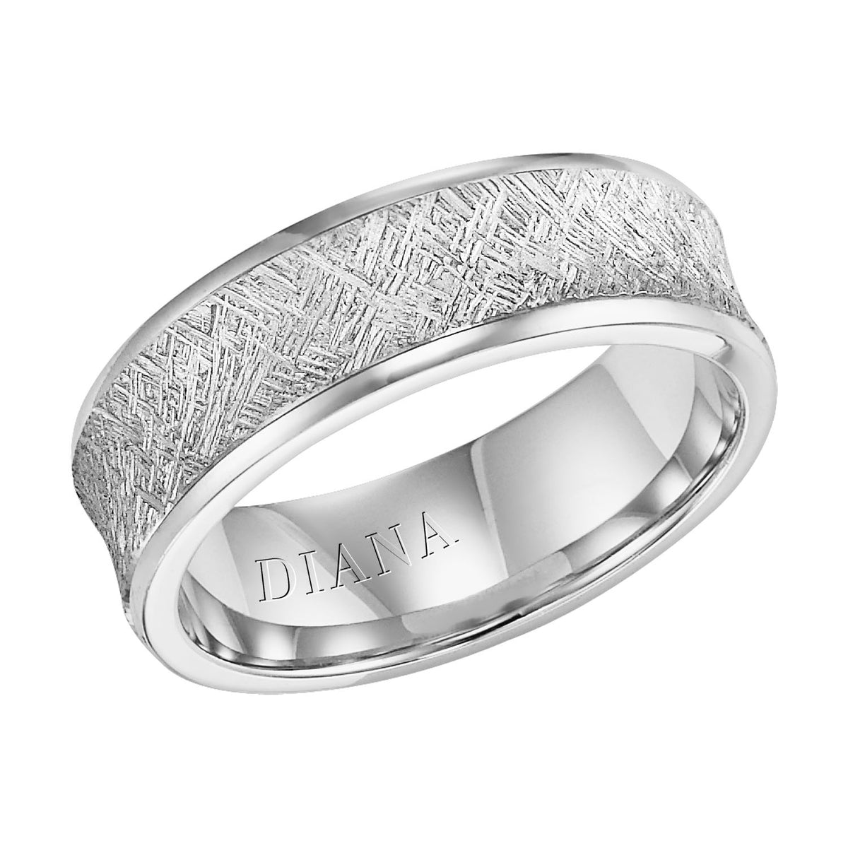 Concave Roll Edge Carved Wedding Band