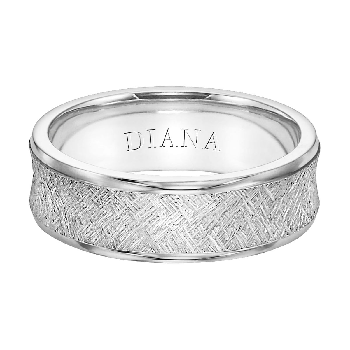 Concave Roll Edge Carved Wedding Band