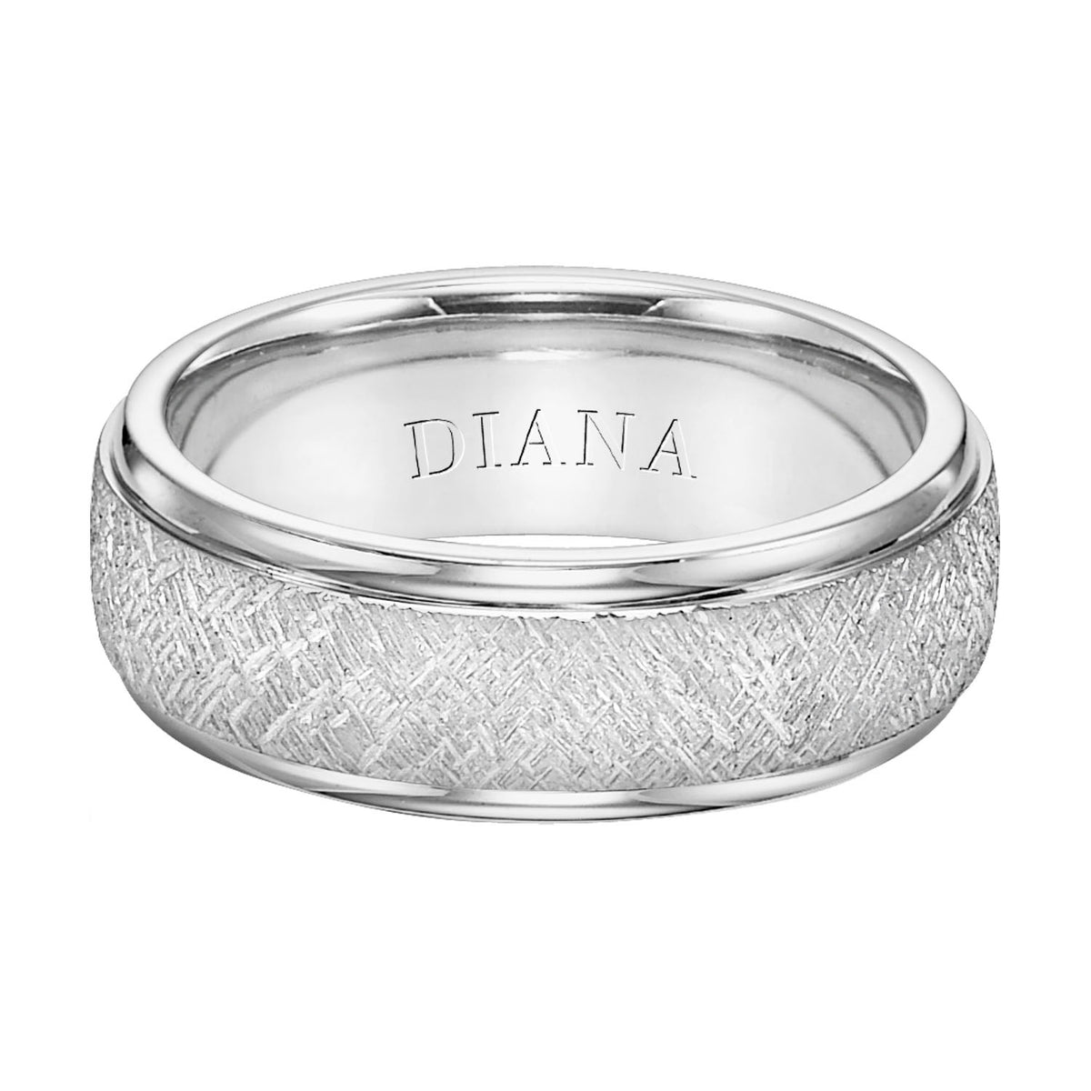 Dome Step Edge Carved Wedding Band