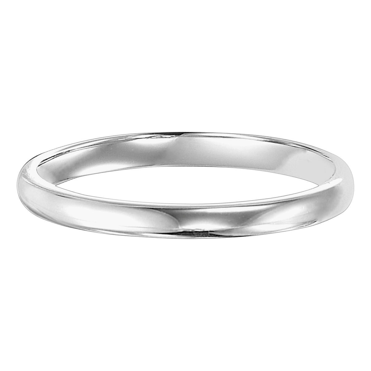 Nothing symbolizes eternal love more than this low-domed style, Comfort Fit, wedding band featuring a bright polished finish and rolled edge