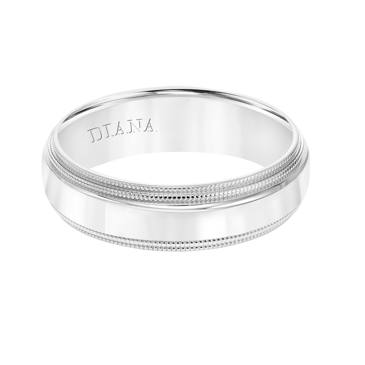 Comfort Fit Wedding Band with step edge and milgrain detail