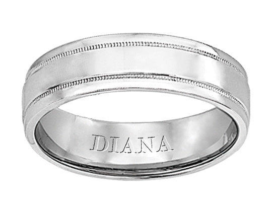 Comfort Fit Engraved Wedding Band