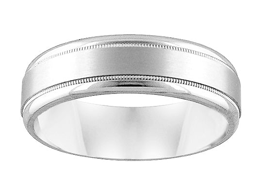 Comfort Fit Wedding Band with rolled edge