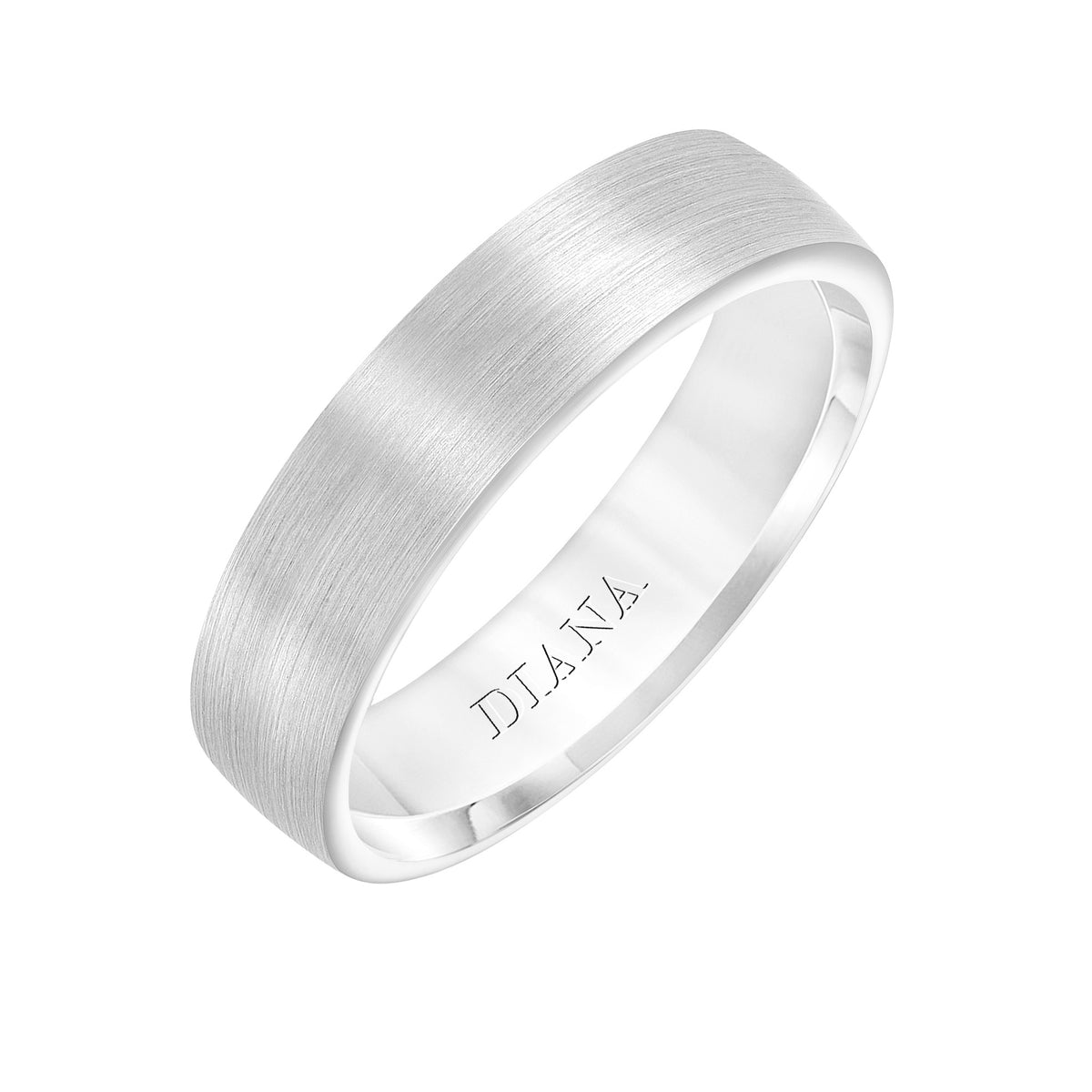 Comfort Fit Wedding Band with brush finish and rolled edge