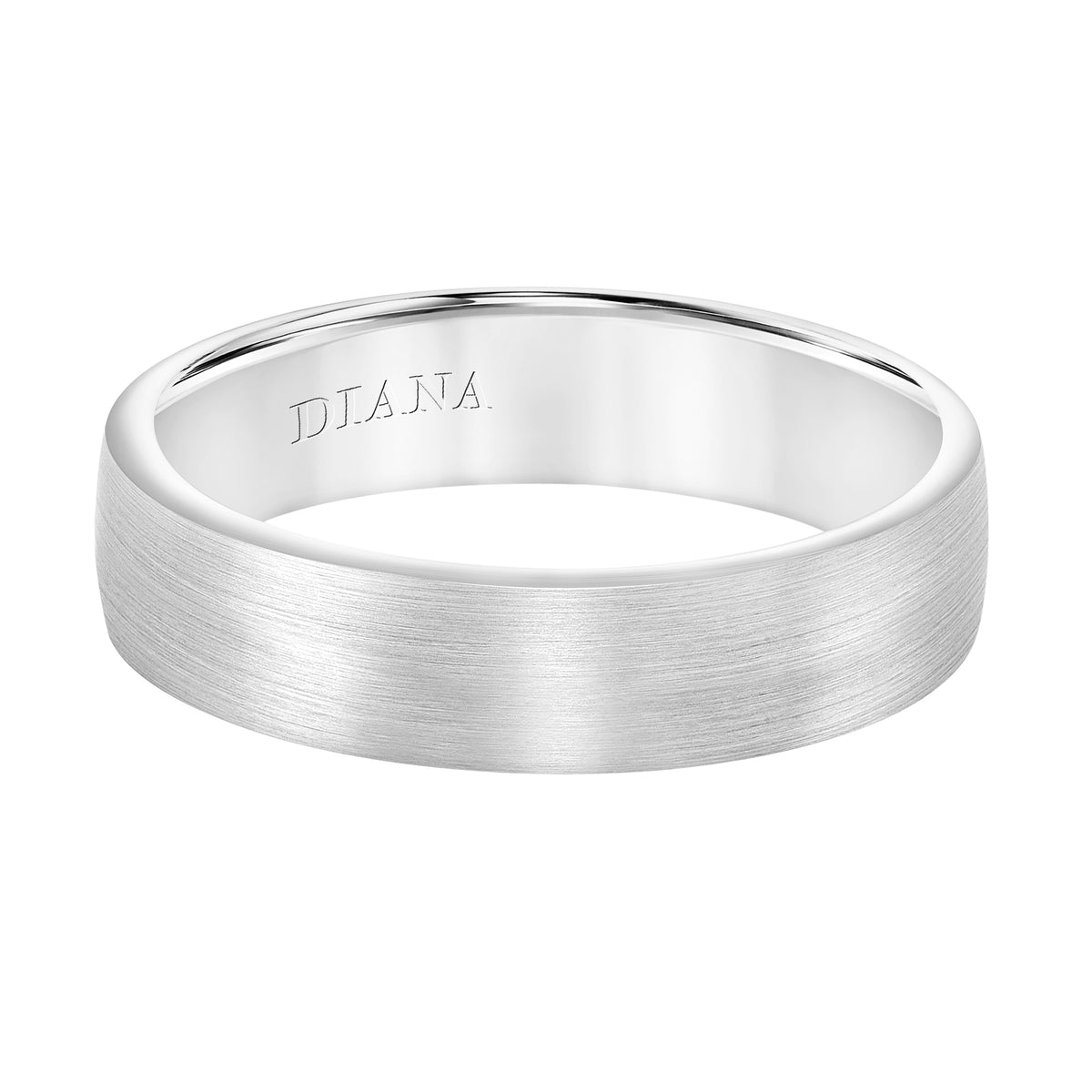 Comfort Fit Wedding Band with brush finish and rolled edge