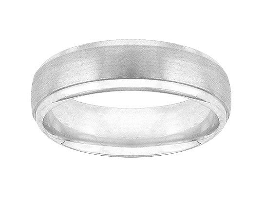 Comfort Fit wedding with rolled edge and brush finish