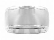 Comfort Fit wedding band with rolled edge and brushed finish