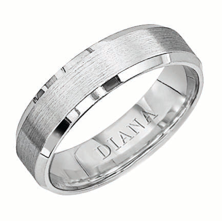 Comfort Fit Wedding Band with Bevel Edge and Satin Finish