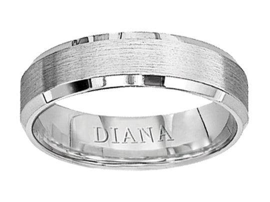 Comfort Fit Wedding Band with Bevel Edge and Satin Finish