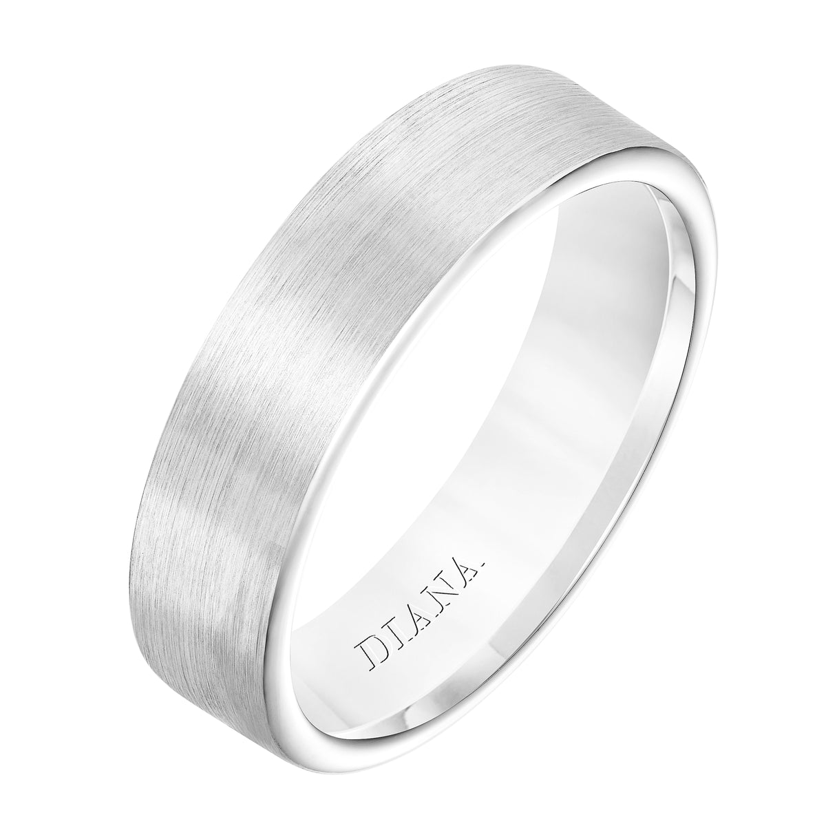 Comfort Fit Wedding Band with rolled edge and satin finish
