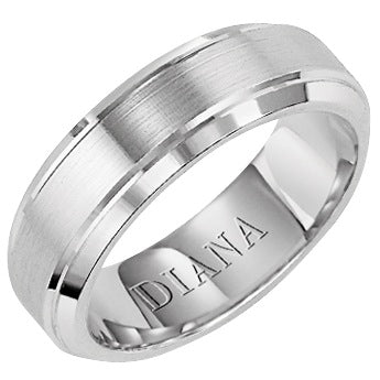 Comfort Fit Wedding Band with Satin finish and bevel edge