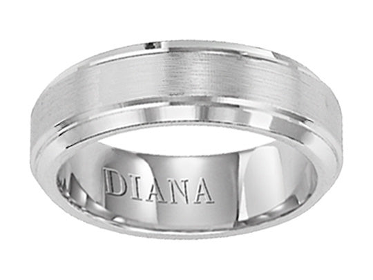 Comfort Fit Wedding Band with Satin finish and bevel edge