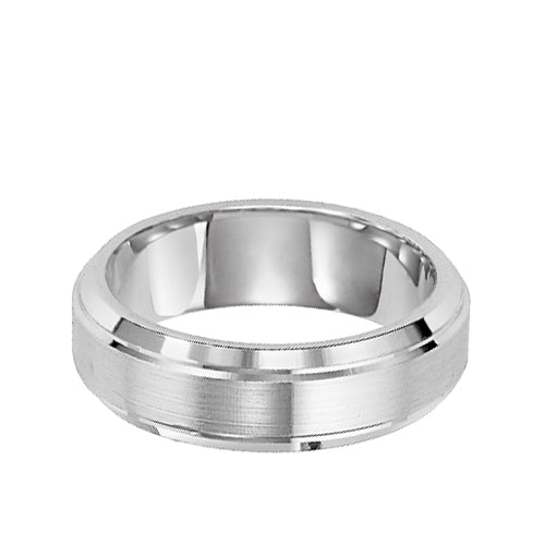 Comfort Fit Wedding Band with Satin finish and bevel edge