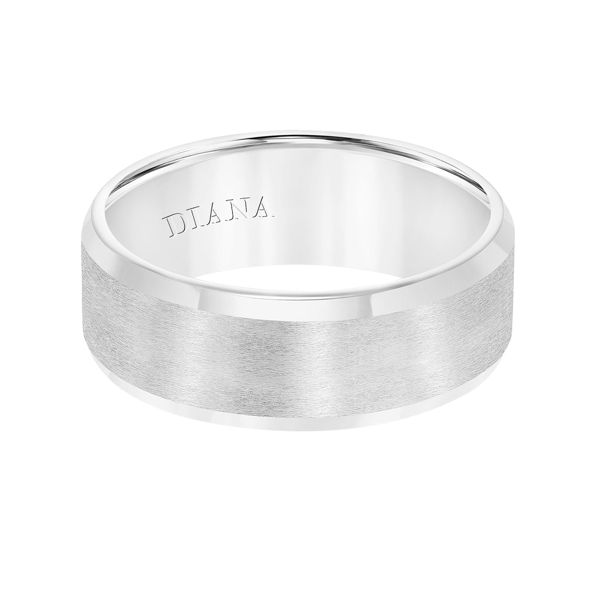 Comfort Fit Wedding Band with brush finish and bevel edge