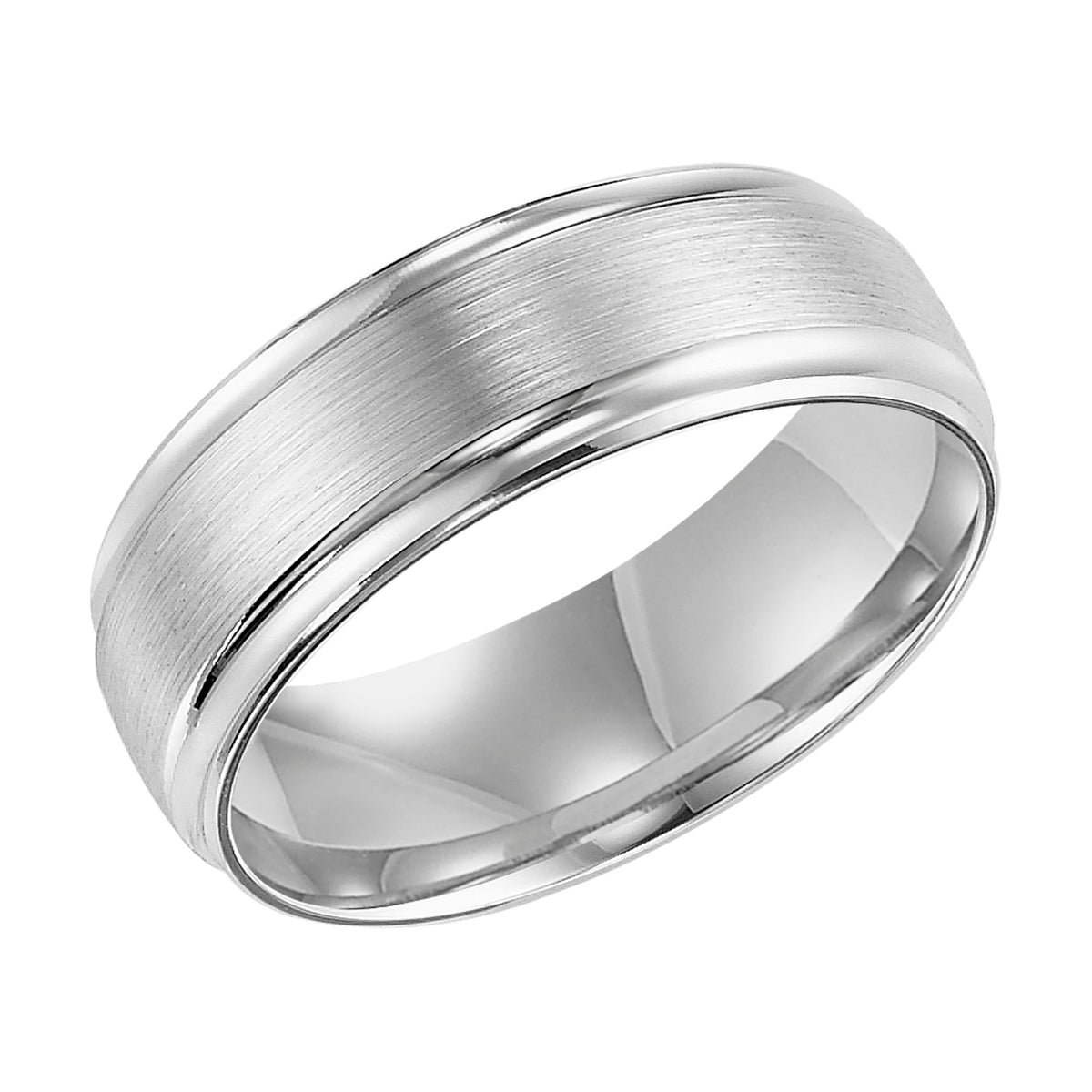 Comfort Fit Wedding Band with Satin Finish and rolled edge