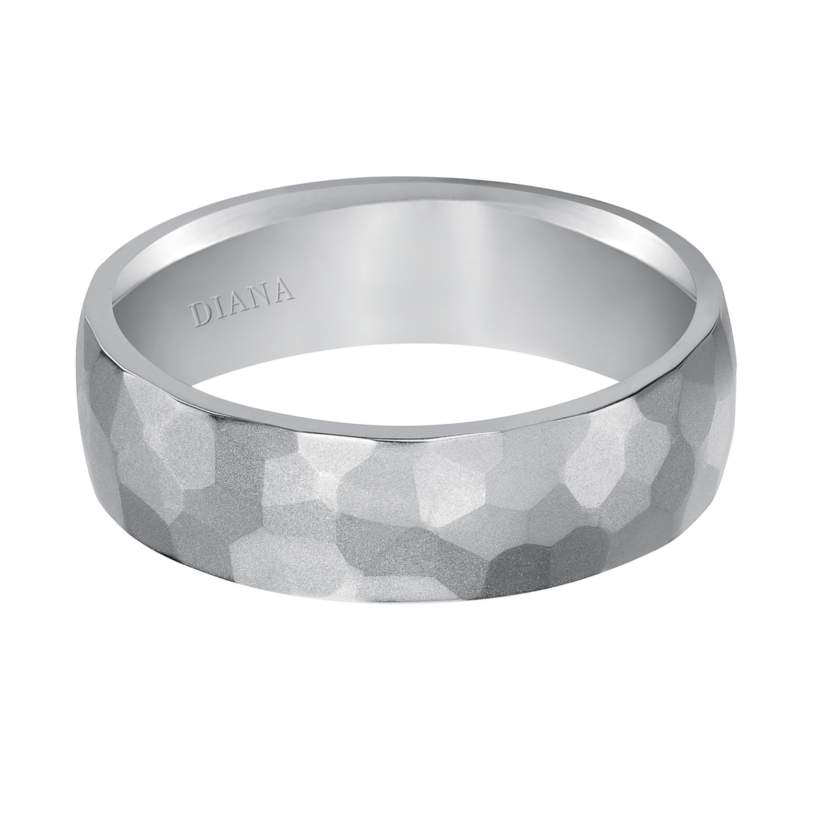 Comfort Fit Wedding Band with hammer finish Please note hand hammered styles will have slight variations due to the nature of the manufacturing process