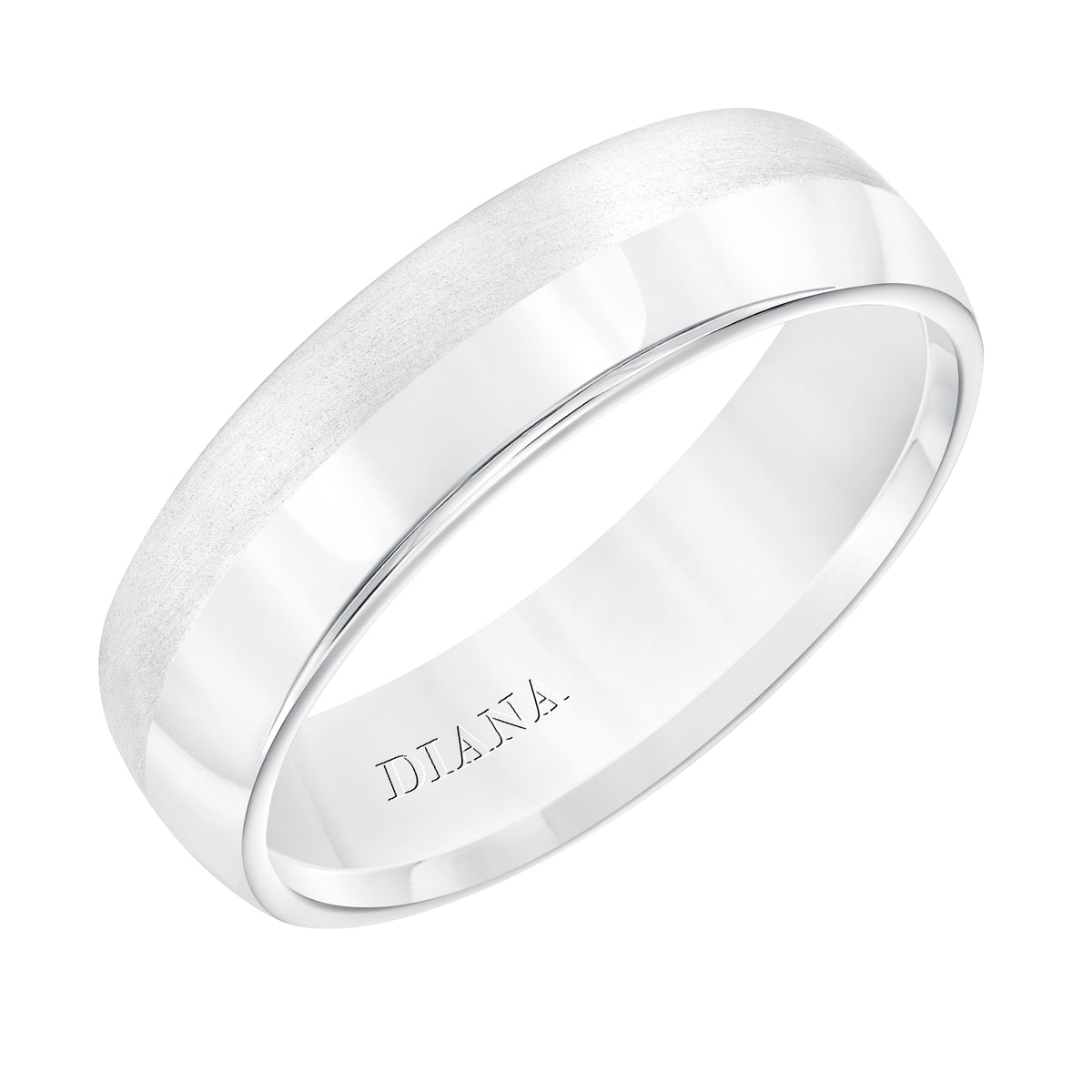 6MM Domed Wedding Band with Brushed Finish and Rolled Edges