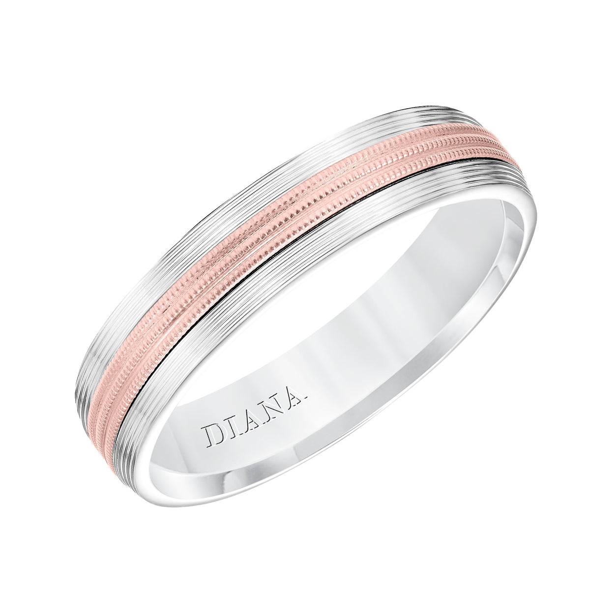 5MM Band with Milgrain Center and Ribbed Edges