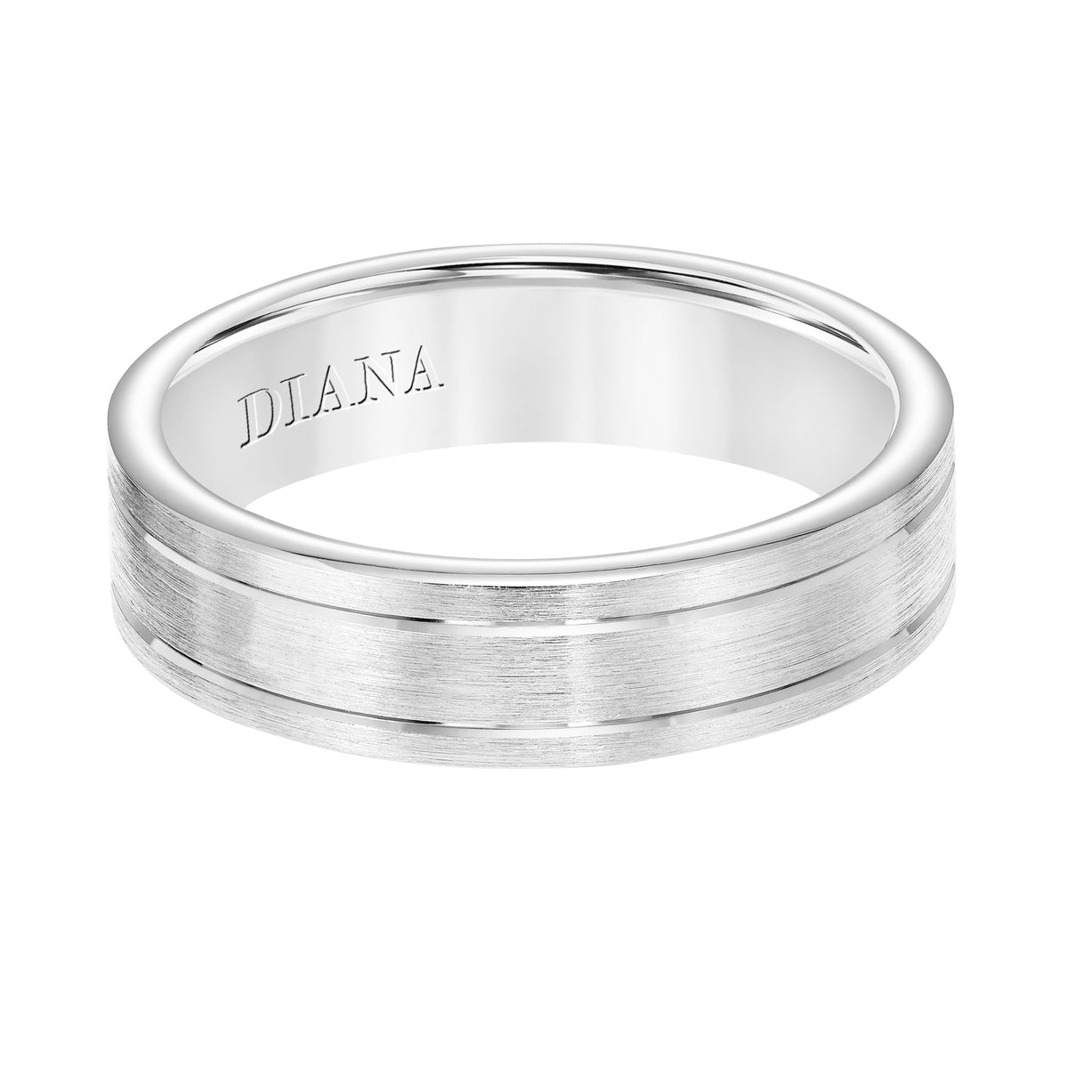 6MM Brushed Finish Band with Double Bright Accent Lines