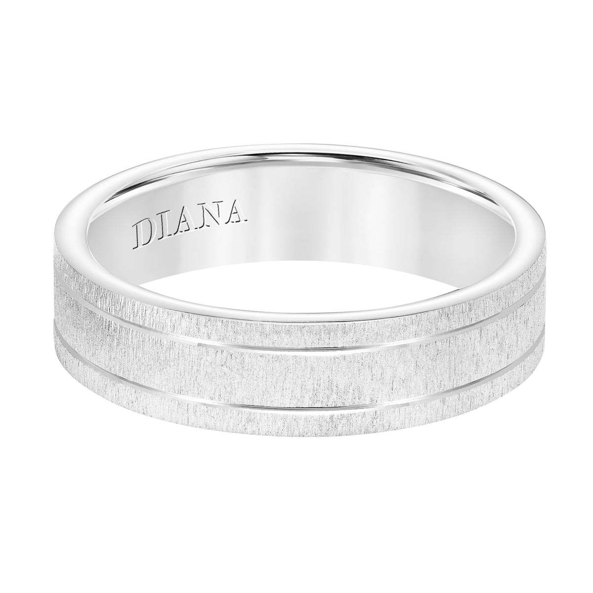 6MM Bucci Textured Finish Band with Double Bright Accent Lines