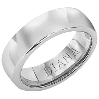 Low Dome Roll Edge Carved Wedding Band
