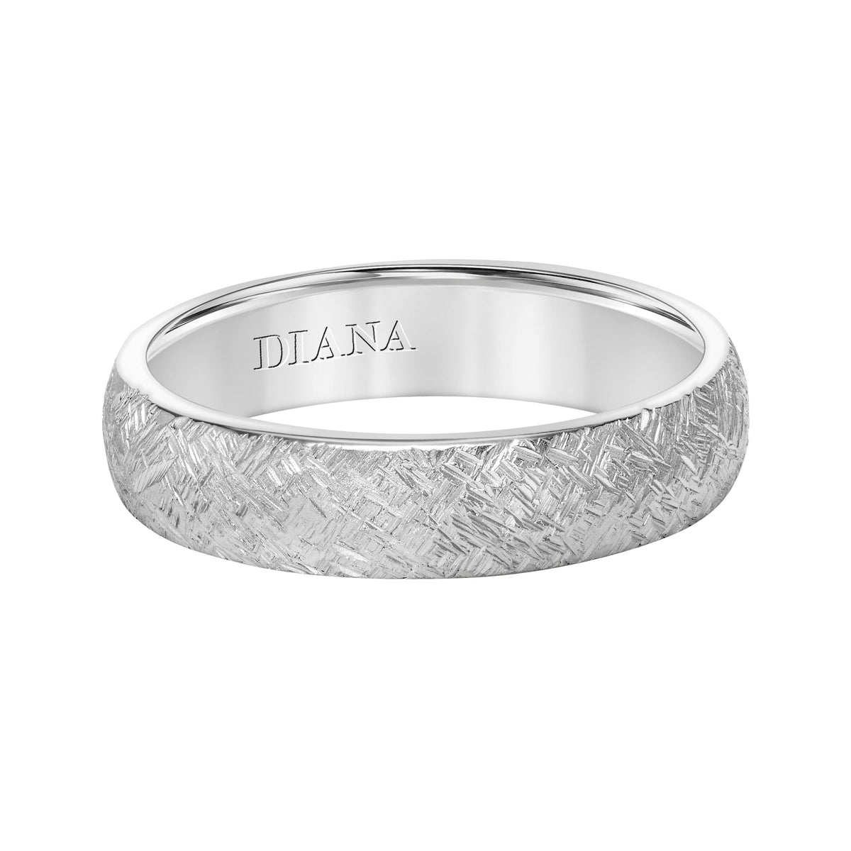 High Dome Roll Edge Carved Wedding Band