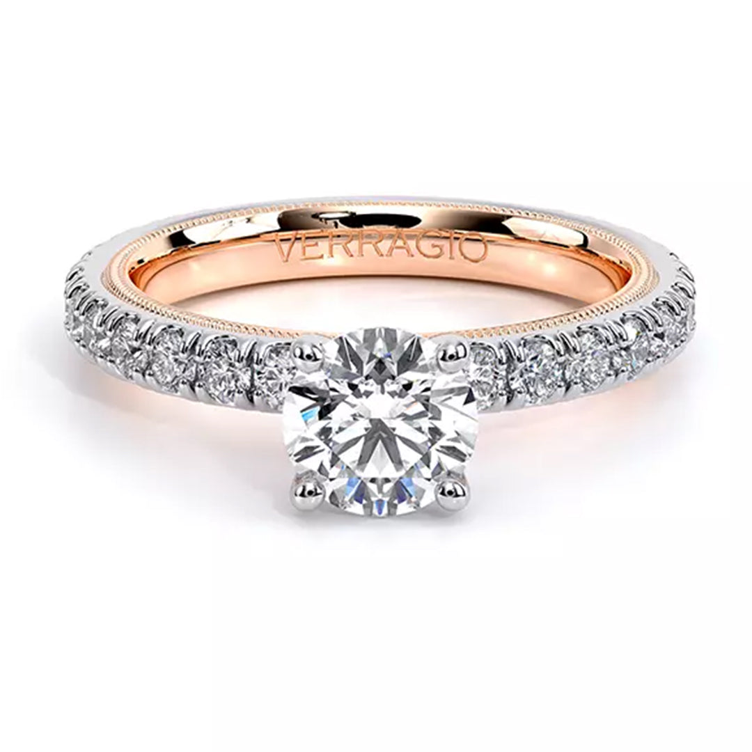 Verragio Tradition 14k Two-Tone Gold Round Diamond Engagement Semi-Mount, 0.80ctw
