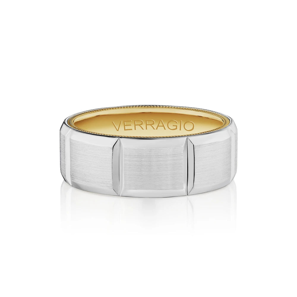 Verragio 14k Two-Tone Gold 8mm Men's Wedding Band